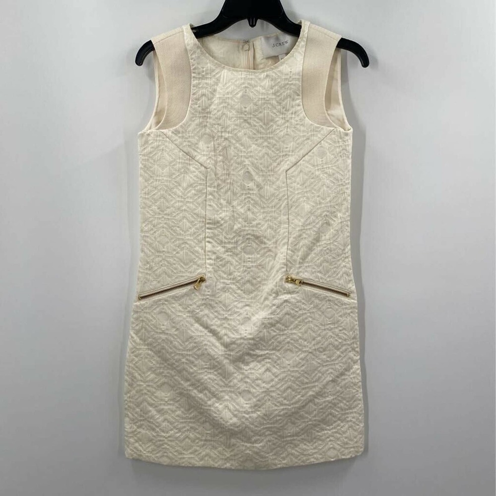 J.Crew Jacquard Shift Dress Geometric Pockets